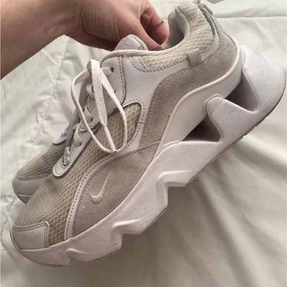 Stylish White and Cream Women's Sneakers - Picture 2 of 6